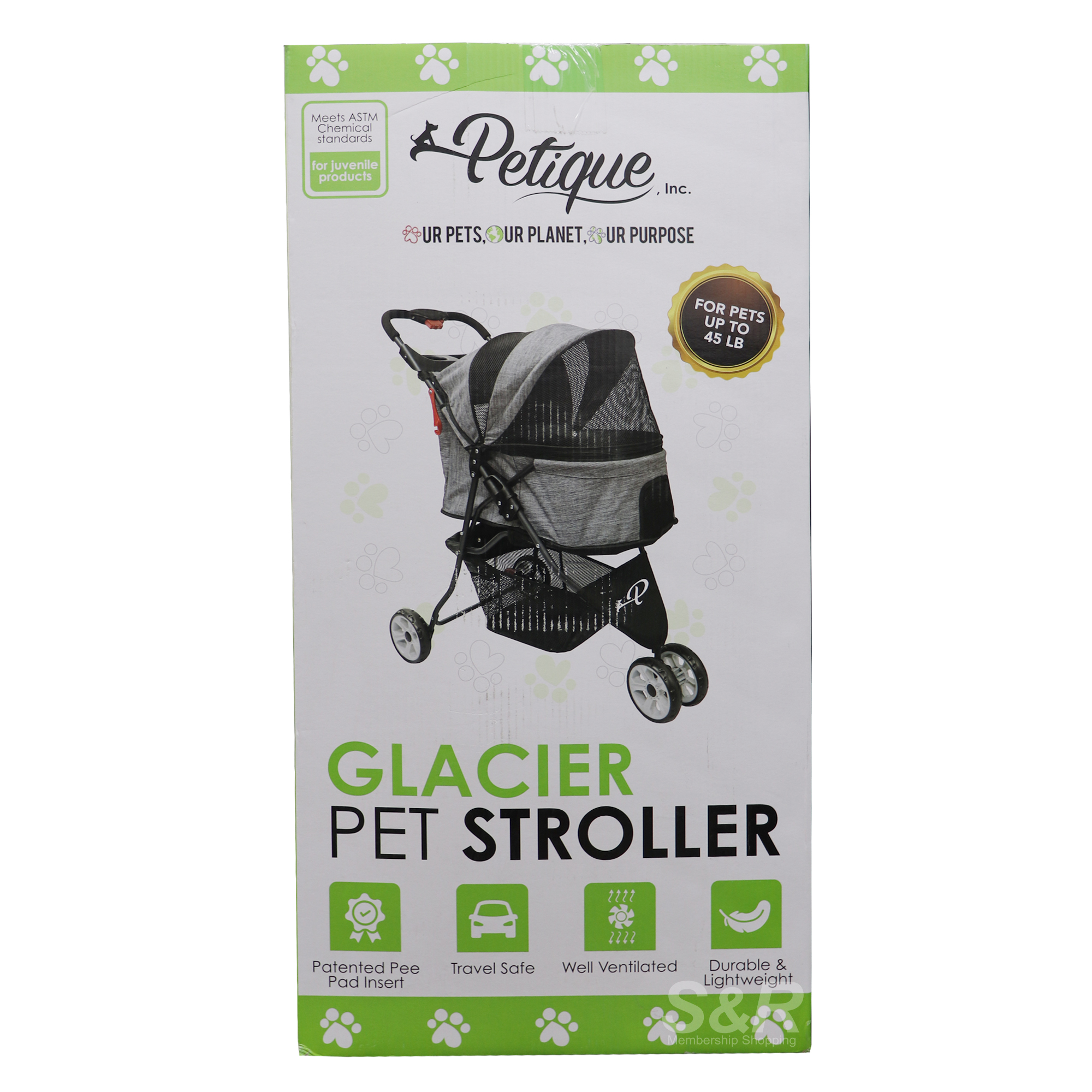 Petique Glacier Pet Stroller - Slate Grey